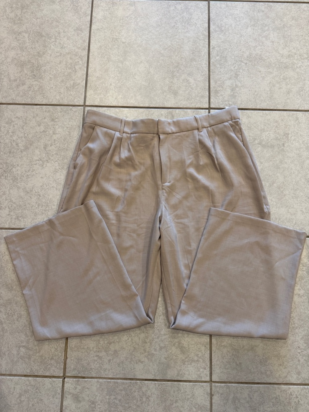 Abercrombie & Fitch Taupe Wide-Leg Trousers